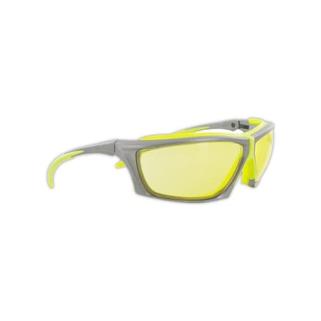Magid Zircon Plus, Safety Glasses, Anti-Fog, Amber Lens, Grey/Yellow Frame, 1 PR Y770HVAFA